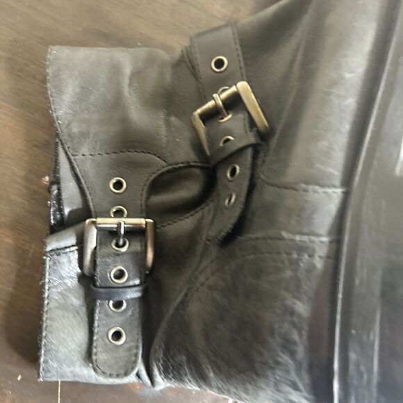 Aquatalia Womens Gray Suede Buckle Block Heels Ankle Boots Shoes Size 10 - Picture 8 of 15